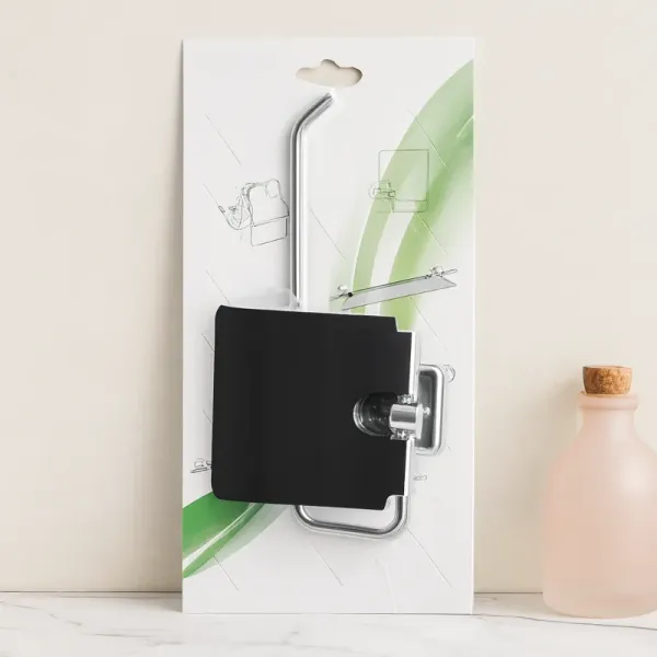Kapaklı Metal Banyo Kağıt Havluluk (Yapışkanlı Montaj)