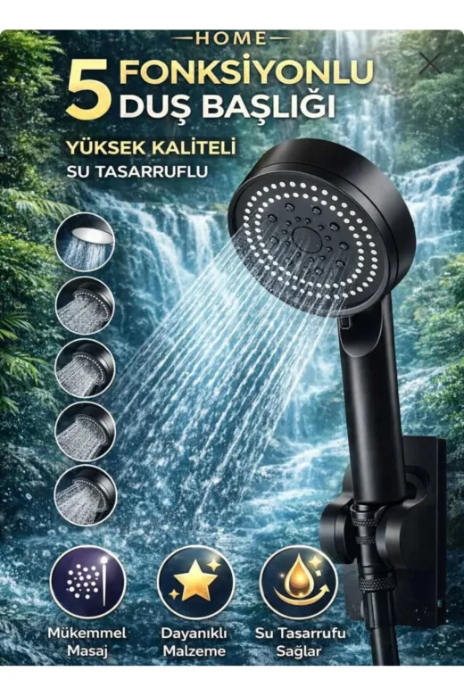 Kapital plastik stlksmklsmkslmankal 5 Fonksiyonlu Duş Başlığı