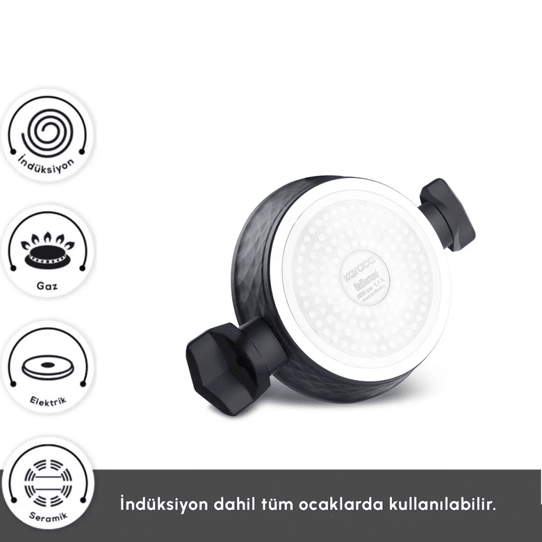 Karaca 000001000017328001 Biodiamond Antibakteriyel Kulp İndüksiyon Tabanlı 6 Parça Sahan Seti