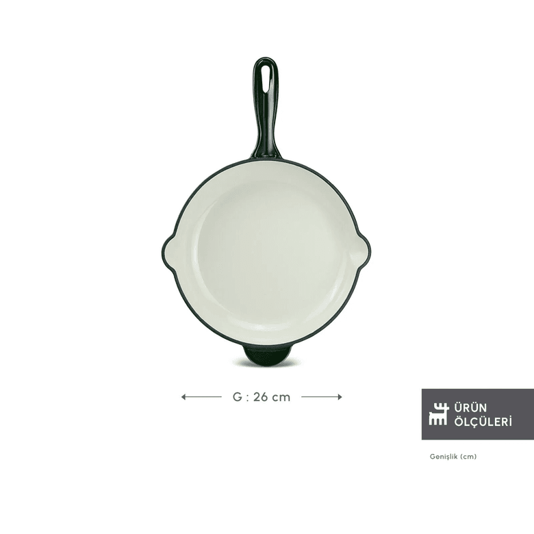 Karaca 000001000238614001 Heritage Demir Döküm Emayeli Tava Yeşil 26 Cm