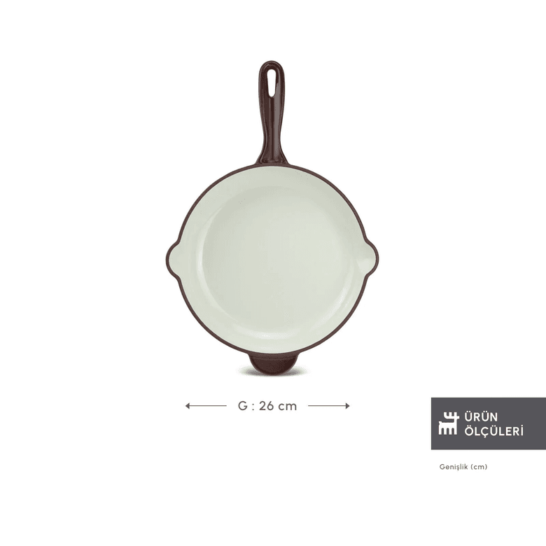 Karaca 000001000238614002 Heritage Demir Döküm Emayeli Tava Kırmızı 26 Cm