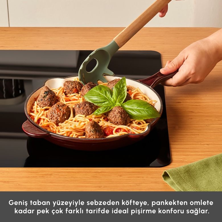 Karaca 000001000238614002 Heritage Demir Döküm Emayeli Tava Kırmızı 26 Cm