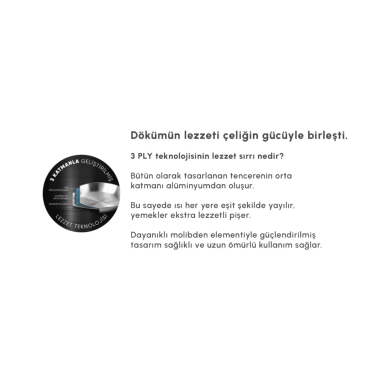 Karaca 000001000242127001 Power Steel 316+ 3Ply Akita İndüksiyon Tabanlı 7 Parça Çelik Tencere Ve Tava Seti