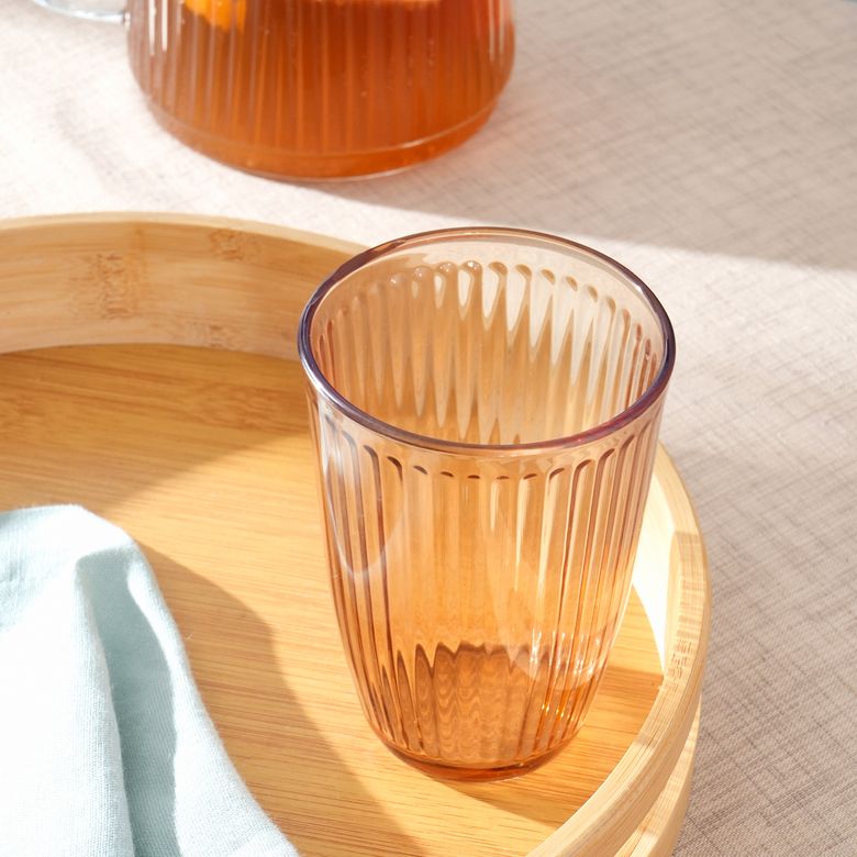 Karaca dghfkgjhgjh Gordes 6'lı Cam Meşrubat Bardağı 370 Ml Amber