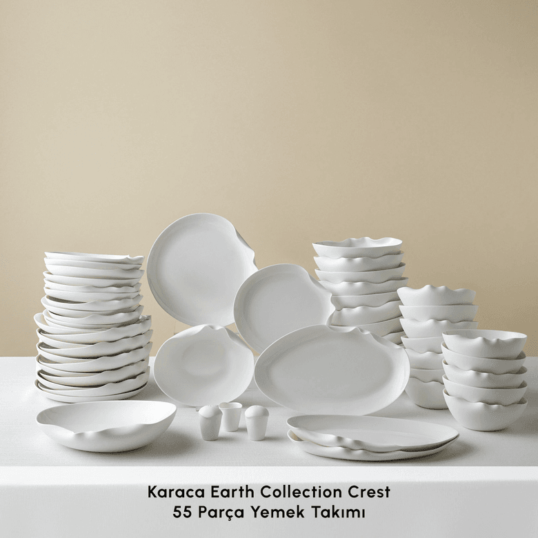 Karaca drtfhuvhjb Earth Collection Crest 55 Parça 12 Kişilik Yemek Takımı