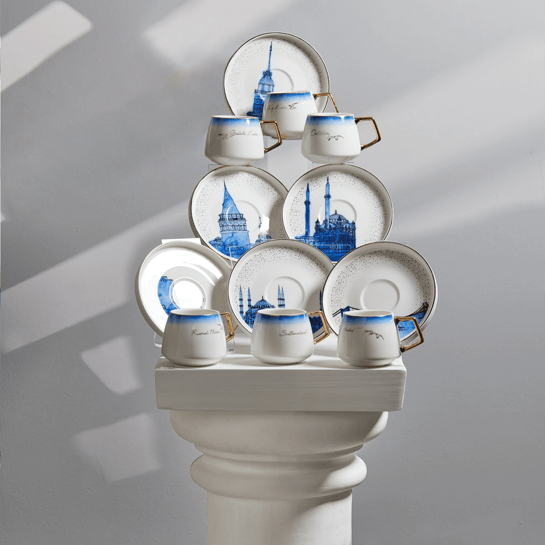 Karaca DSJKKFJHDJ X İst Collection Istanbul 6 Kişilik Kahve Fincanı Takımı 100 Ml