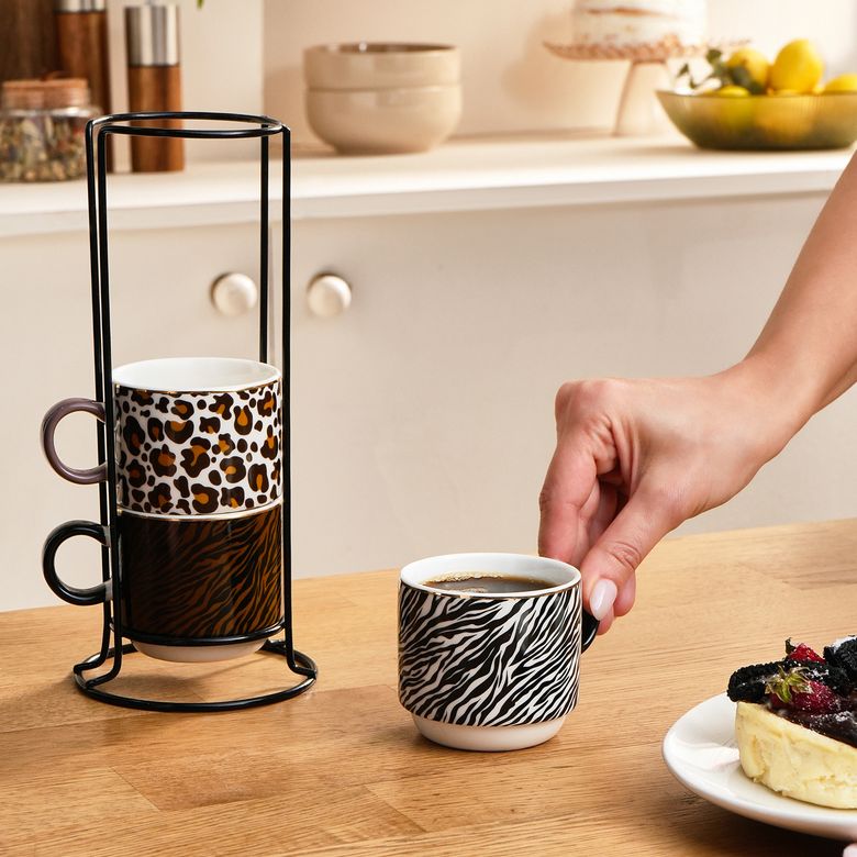 Karaca fuygtujtu Leobra 5 Parça Standlı Çay Fincanı Seti 160 Ml