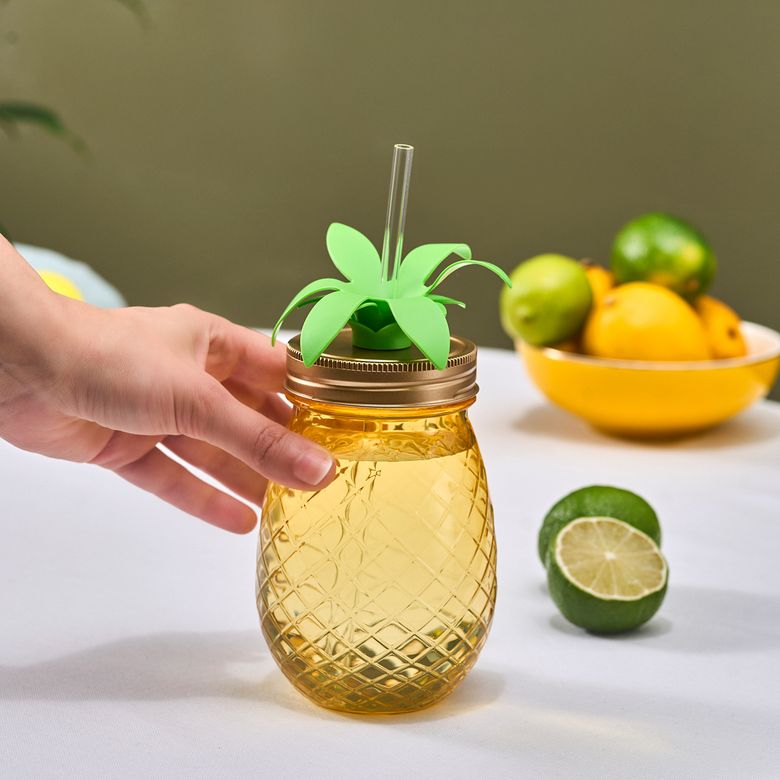 Karaca GFGHFTUT Ananas Transparent Pipetli Su Şişesi 550 Ml