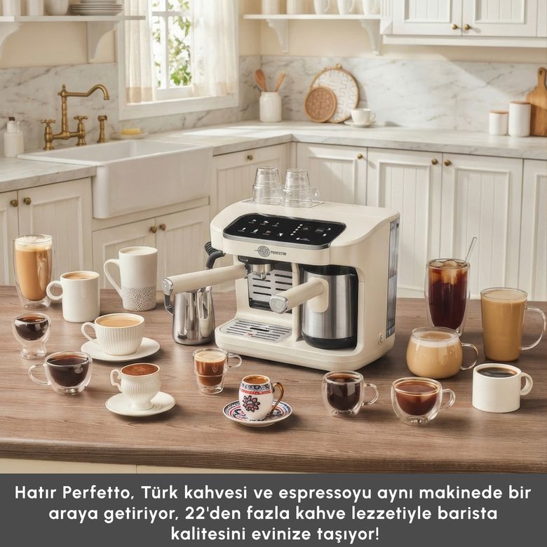 Karaca gıogeıoegıoj Hatır Perfetto Espresso Ve Türk Kahvesi Makinesi Starlight