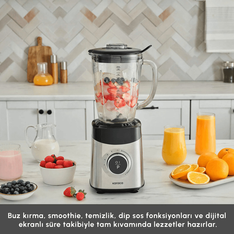Karaca gjıohgbrıo Dijital Ekran Inox Smoothie Blender Silver 1800W
