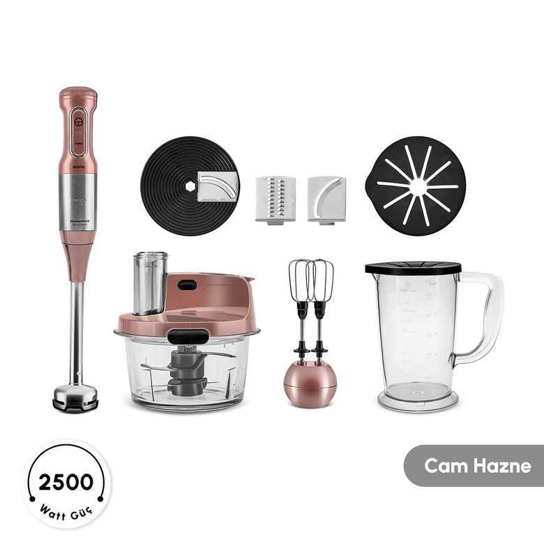 Karaca grghghggr Mastermaid Prosteel 6 In 1 Uzun Blender Ayaklı 6 Bıçaklı Cam Mutfak Robotu 2500W Rosegold
