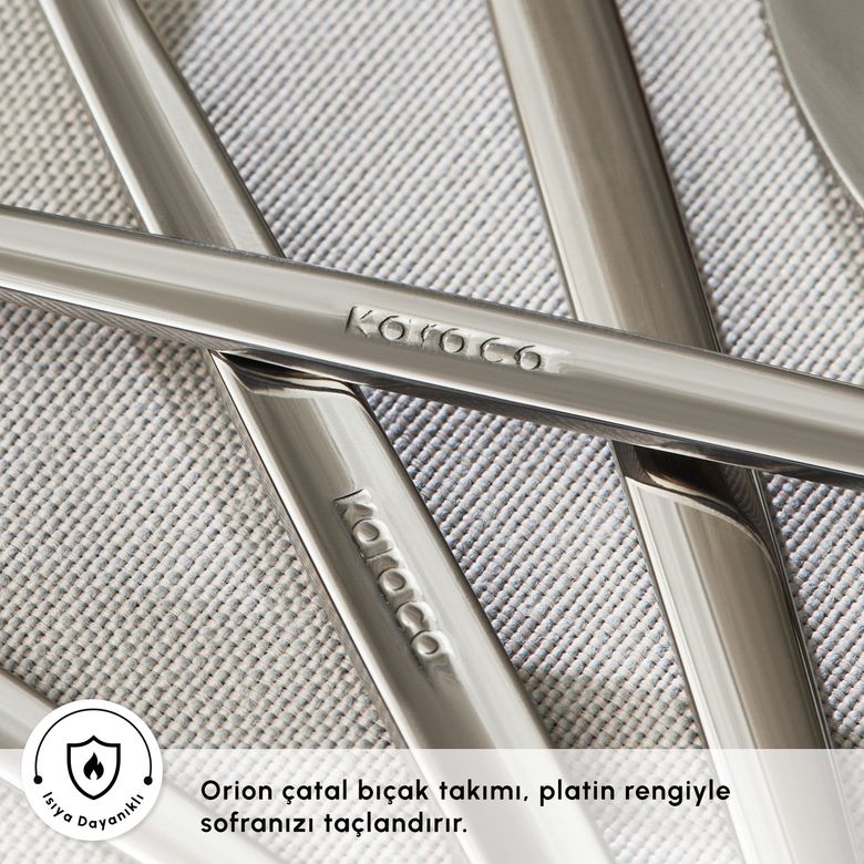 Karaca IRTRFFDTU Orion Platin 6 Kişilik 30 Parça Çatal Kaşık Bıçak Takımı