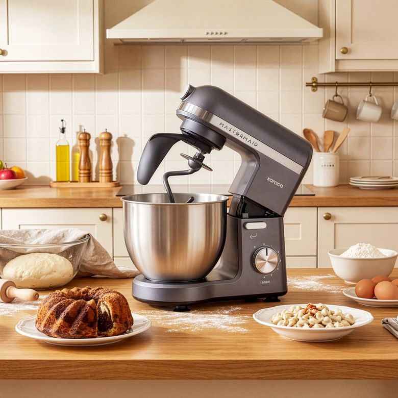 Karaca jbgoıjıbgıbg Mastermaid Chef Pro Çift Kollu Hamur Yoğurma Makinesi Space Gray 1500 W 5L
