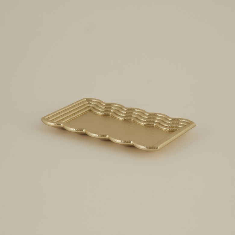 Karaca JHKGJKGHKG Vendi Dekoraif Tabak Gold 24X15 Cm