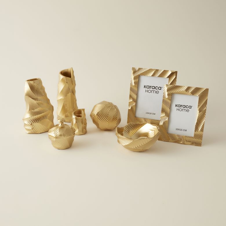 Karaca KHHKJYLLIK Lana Vazo Gold 12X7,9X20 Cm