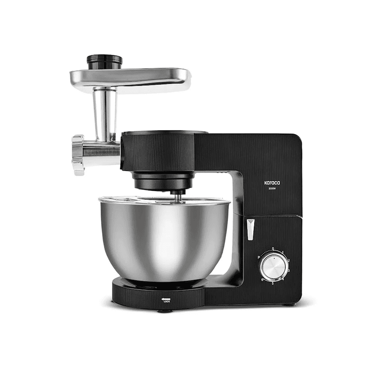 Karaca KNKFJKN Multichef Ultra Kıyma Çekme/sucuk-Sosis/içli Köfte Aparatlı Hamur Yoğurma Makinesi Black 2000W 8L