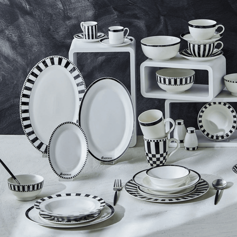 Karaca M6fcEBI8RY Damalı Porselen Servis Tabağı 27 Cm