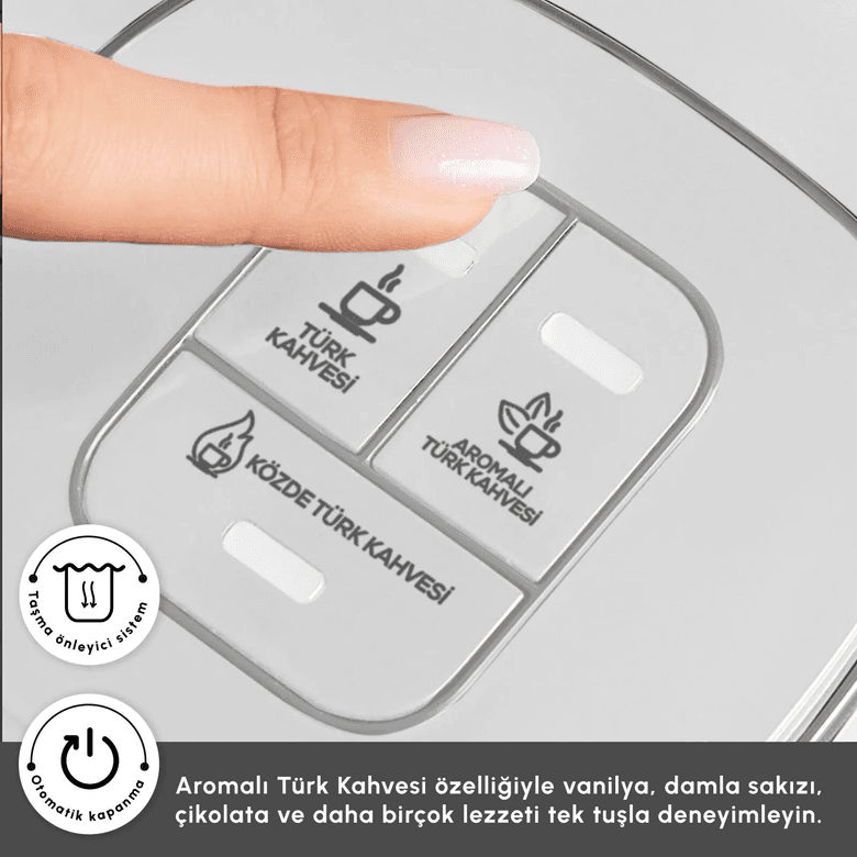 Karaca ogııogfıo Hatır Neo Inox Çelik Cezveli Türk Kahve Makinesi White