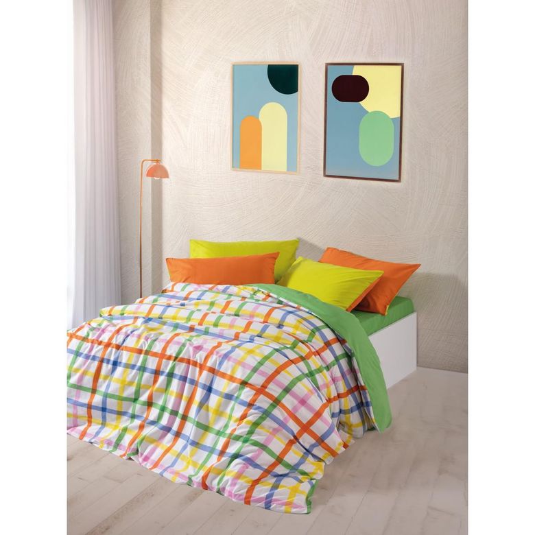 Karaca p9uo0op8ğpoupuoı Popping Colors Çift Kişilik Lastikli Çarşaflı Nevresim Takımı Hype Yeşil