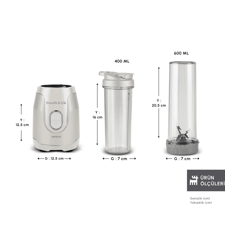 Karaca rthjjnrjnr Blendfit Go Personal Kişisel Smoothie Blender Çift Hazne Starlight 600Ml & 400Ml