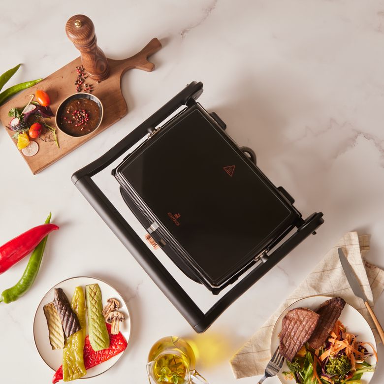 Karaca rtojjortgh Gastro Grill Glass Premium 2400W Tost Ve Izgara Makinesi Mat Siyah