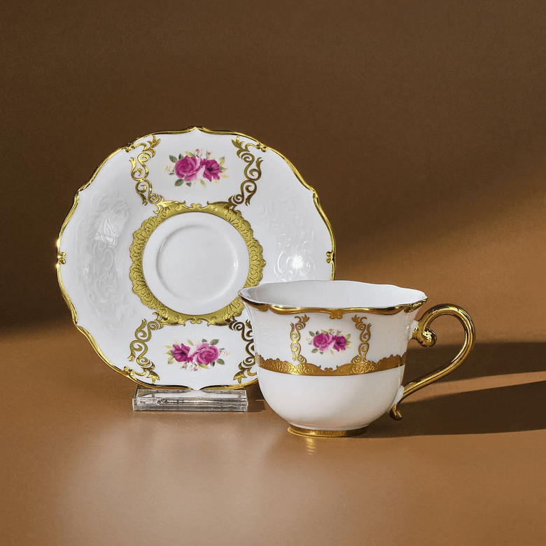 Karaca sdhgfddfg Royal Bone Elizabeth 6 Kişilik Kahve Fincan Takımı 90 Ml