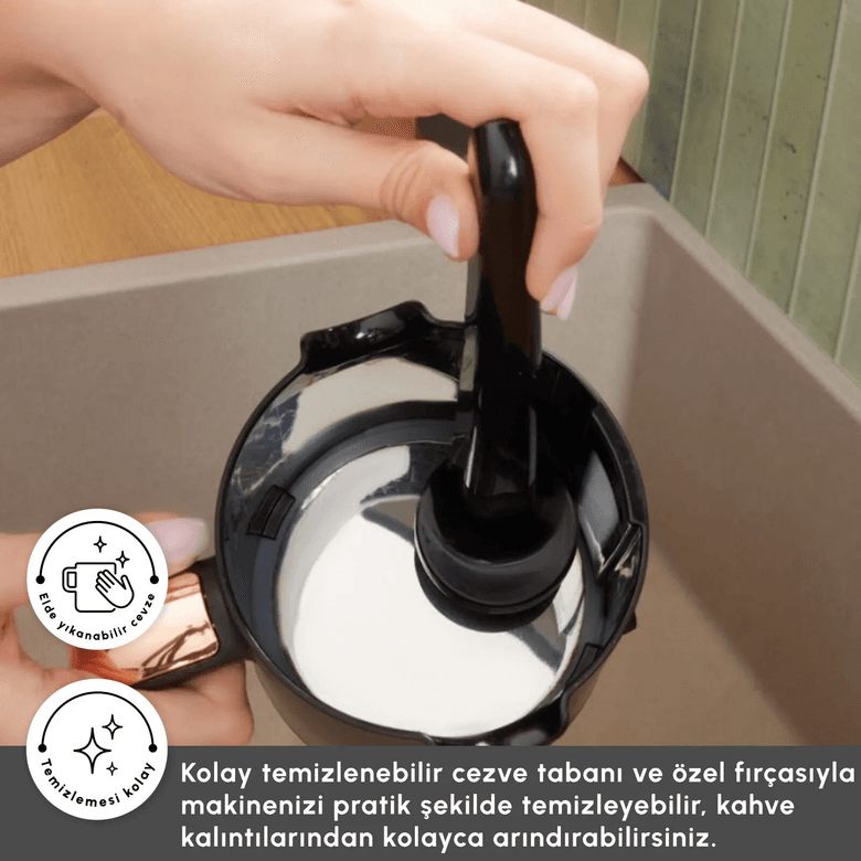 Karaca sLvAzmP97l Hatır Plus Barista 6 In 1 Latte Cappuccino Ve Közde Türk Kahve Makinesi Black Copper