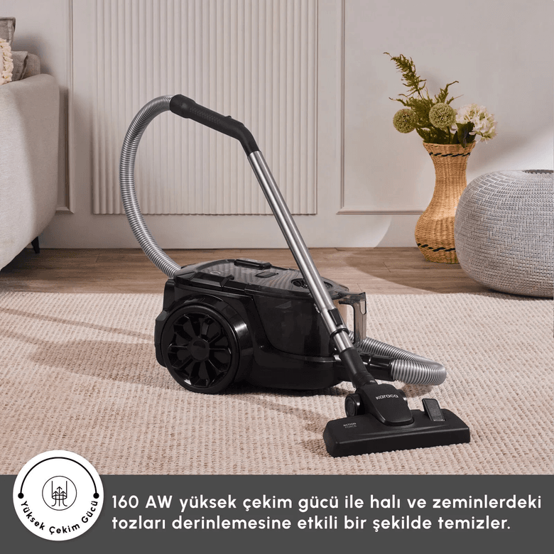 Karaca tjrhjjoırjo Vantuz Action Force X10 2 Lt Toz Torbasız Hazneli Elektrikli Süpürge Black 899 W