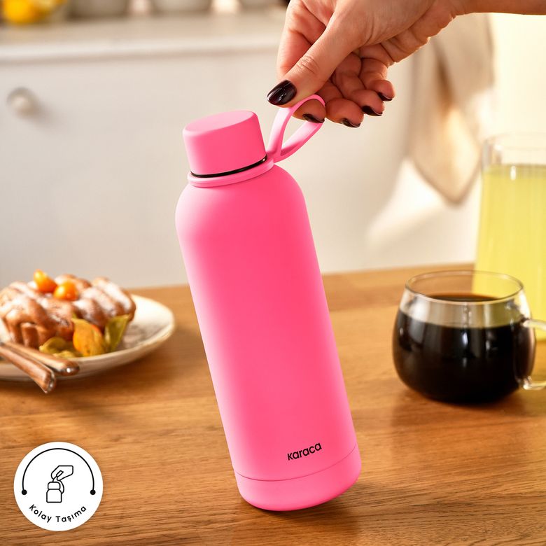 Karaca tukötktyku Aly Soft Touch Çelik Sızdırmaz Termos 500 Ml Pembe