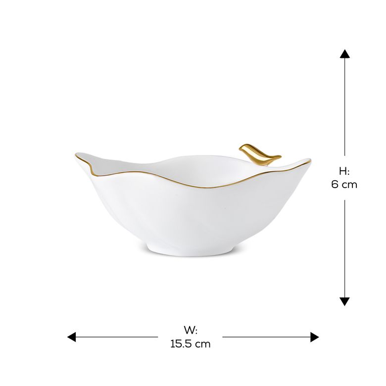Karaca werghjhjhete X Müge Anlı Gold Kuşlu Kase 15,5 Cm