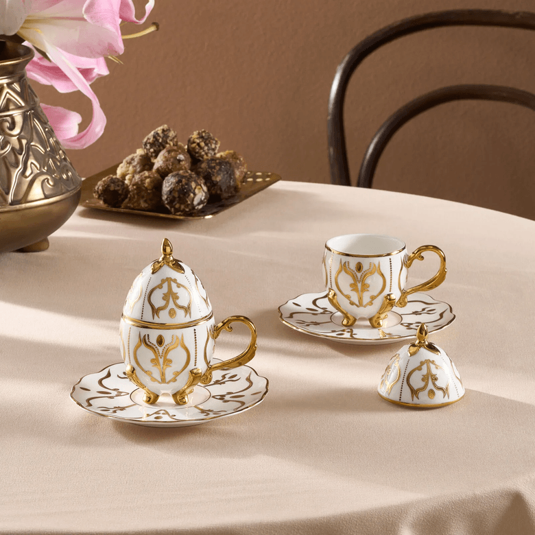 Karaca yjhjhfdgfghf Faberge Egg 2 Kişilik Kahve Fincan Takımı 90 Ml