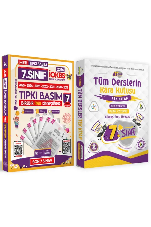 Karakutu Yayınları 7SINIFiokbs6lıTıpkıTekKitap4046 7.sınıf İokbs Paket 7Li Tıpkı Basım/tüm Dersler Tek Kitap Çözümlü Çıkmış Soru Bankası 2Li Set