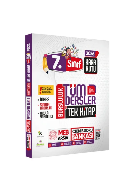 Karakutu Yayınları 7SınıfTekKitap4050 2026 7.sınıf İokbs Bursluluk Tüm Dersler Çıkmış Soru Bankası Tek Kitap Yeni Sistem Tamamı Çözümlü