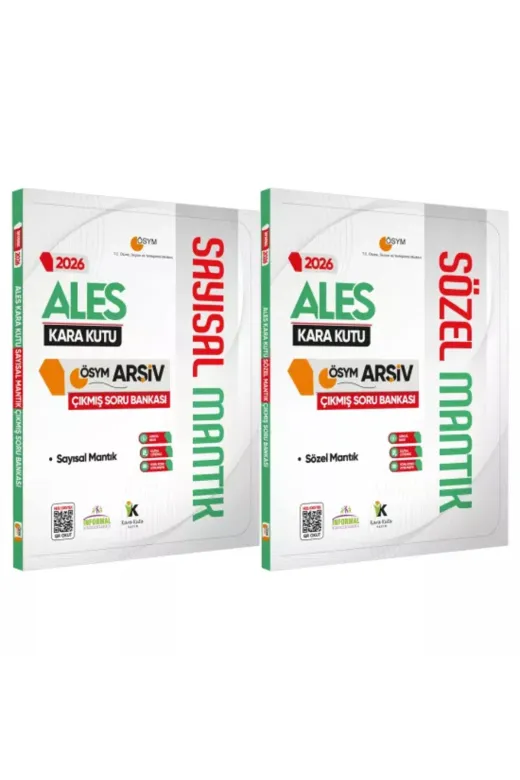 Karakutu Yayınları ALESMantık2liSet4050 2026 Ales Kara Kutu Sayısal Ve Sözel Mantık Set Ösym Çıkmış Soru Bankası Konu Özetli Dijital Çözümlü