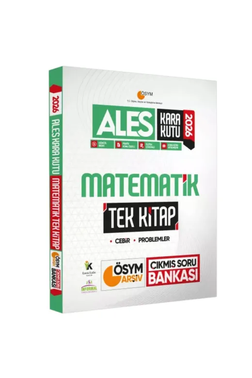 Karakutu Yayınları ALESmatTEK4052 2026 Ales Kara Kutu Matematik Tek Kitap Ösym Arşiv Çıkmış Soru Bankası Konu Özetli Dijital Çözümlü