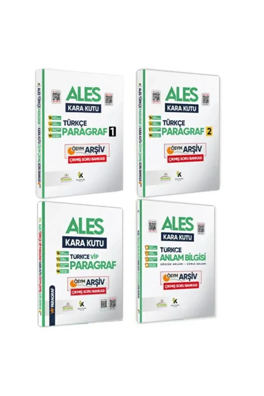 Karakutu Yayınları ALESSOZSET4046 Ales Kara Kutu Türkçe 4Lü Set Konu Özeti Çözümlü Ösym Arşiv Çıkmış Soru Bankası