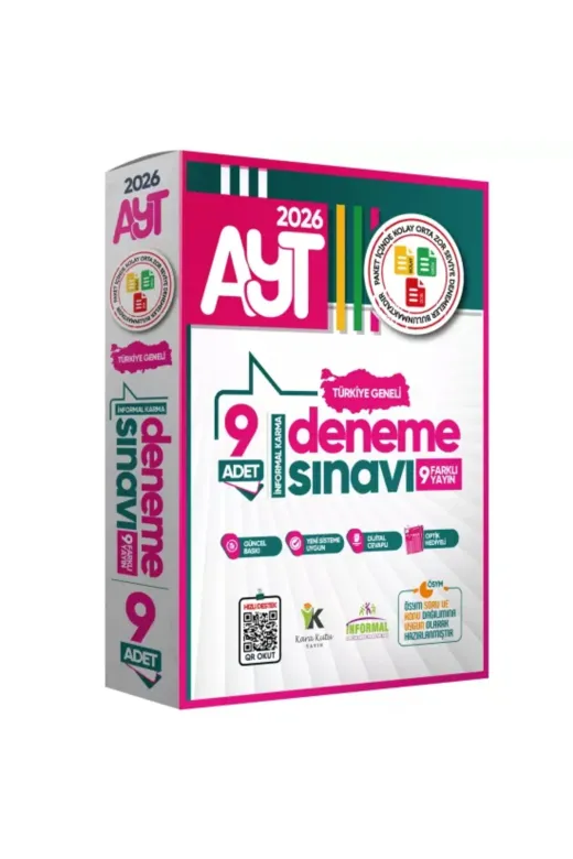 Karakutu Yayınları AYT9luVeTIPKIdnmPKT 2026 Yks-Ayt Ösym Çıkmış Soru 9Lu Tıpkı Basım Ve Kurumsal 9Lu Özgün Paket Deneme Türkiye Geneli