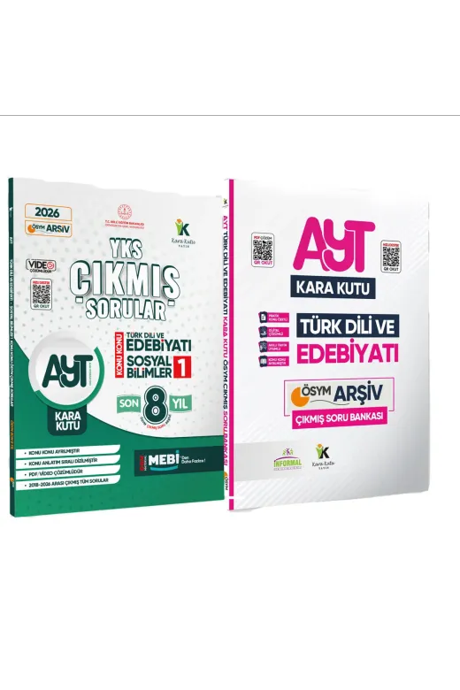 Karakutu Yayınları AYTEdebiyat44TDESon7Set2li 2026 Ayt Türk Dili Ve Edebiyatı Son 8 Yıl Ve Edebiyatın Kara Kutusu Ösym Çıkmış Soru Bankası 2Li Set