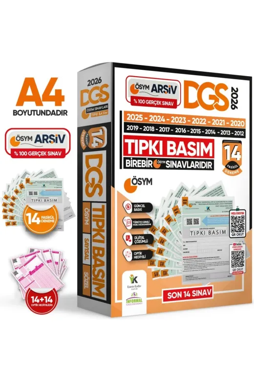 Karakutu Yayınları DGSALESTIPKIDNMSET4046 2026 Dgs-Ales Tıpkı Basım Ösym Çıkmış Soru Deneme Paketi 26Li (12+14) Dijital Çözümlü