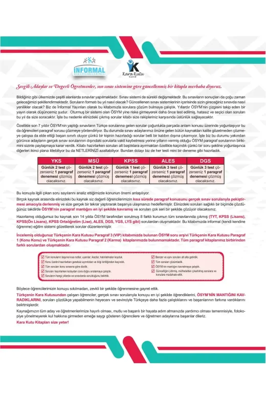 Karakutu Yayınları DGSPRGRF3vip4048 Dgs Türkçenin Kara Kutusu Ösym Vip Paragraf 3 Konu Özetli Çözümlü Çıkmış Soru Arşivi Bankası