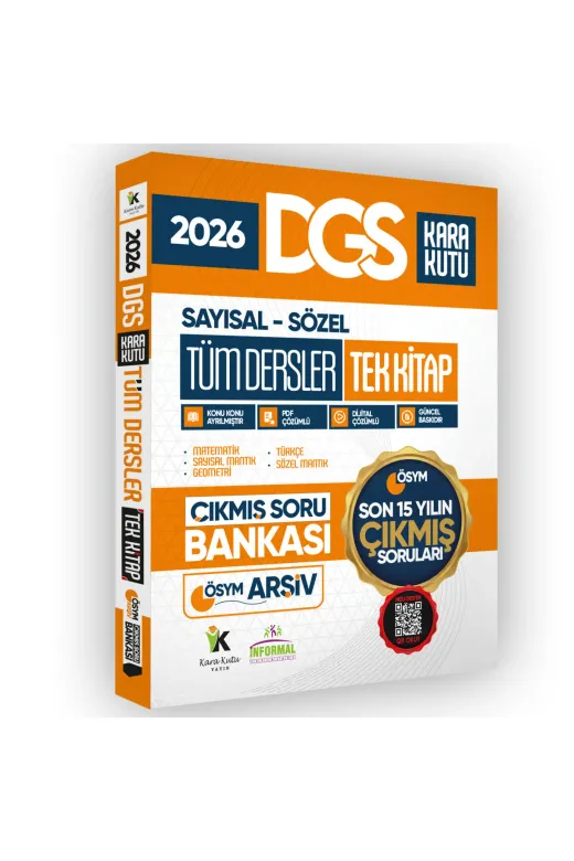 Karakutu Yayınları DGSTumDersTek4048 2026 Full Dgs Tüm Dersler Tek Kitap Ösym Çıkmış Soru Bankası Son 15 Yıl Sadece Dgs Pdf/video Çözümlü