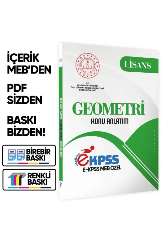 Karakutu Yayınları EKPSSlisansGEOkonuANLTM 2026 Ekpss Lisans Geometri Meb Özel Konu Anlatımı Kitabı (A4 Boyutlu)Baski Ücreti