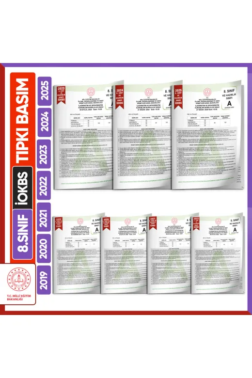 Karakutu Yayınları IOKBS5TIPKIpktDNM4046 2026 8.sınıf Meb Iokbs-Bursluluk Çıkmış Soru Tıpkı Basım 7Li Deneme Paketi Video Çözümlü Türkiye G.