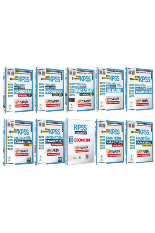Karakutu Yayınları KPSS10luGYALTINSet4050 2025 Kpss Kara Kutu Genel Yetenek Altin Set Ösym Çıkmış 10 Soru Bankası Konu Özeti Pdf/video Çözümlü