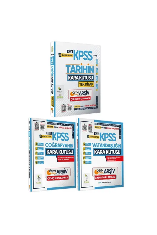 Karakutu Yayınları KPSSGKtekliSET4050 2025 Kpss Kara Kutu Genel Kültür Tekli Kitap Set Çıkmış Soru Bankası Konu Özetli Video/pdf Çözümlü