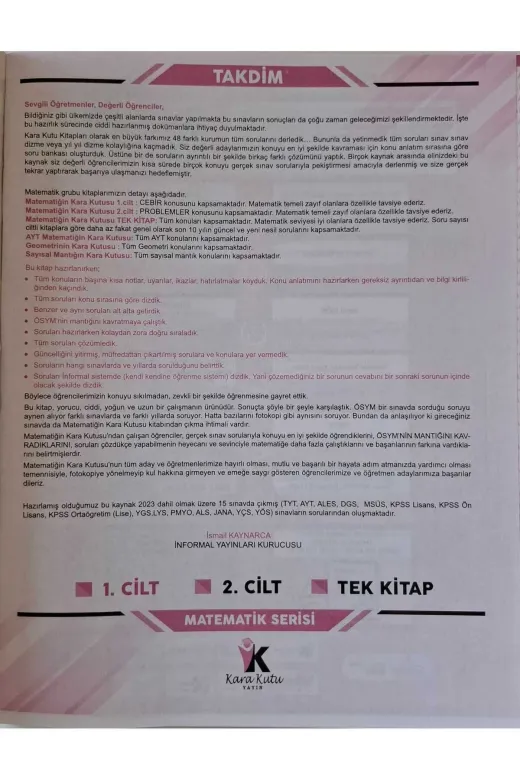 Karakutu Yayınları KPSSMAT1C4048 Kpss Matematiğin Kara Kutusu 1.cilt Konu Özetli Dijital Çözümlü Ösym Çıkmış Soru Havuzu Bankası