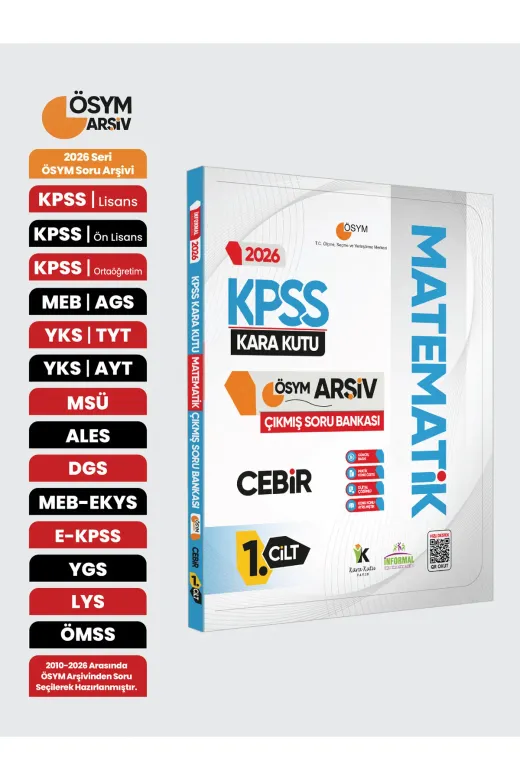 Karakutu Yayınları KPSSMAT1C4050 2026 Kpss Matematik Kara Kutusu 1.cilt Cebir Ösym Çıkmış Soru Bankası Konu Özetli Dijital Çözümlü