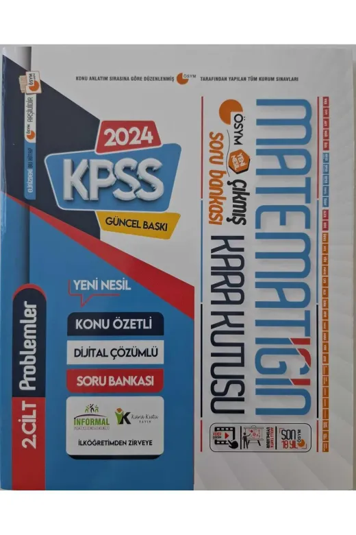 Karakutu Yayınları KPSSMAT2liSET4048 Kpss Matematiğin Kara Kutusu 1.ve 2.cilt Konu Özetli D.çözümlü Ösym Soru Bankası Set Paket
