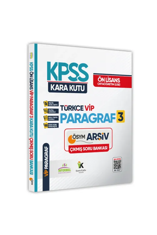 Karakutu Yayınları KPSSprgrfKD3lüAltınSet4048 Kpss Önlisans/ortaöğretim Kara Kutu Türkçe Paragraf 3Lü Altın Set Çıkmış Soru Bankası Dijital Çözüml