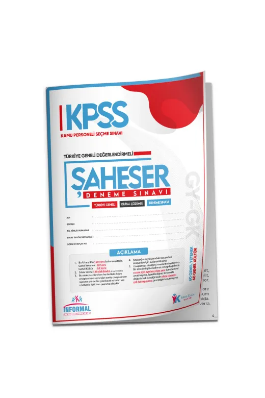 Karakutu Yayınları KPSSşhsrFIRSATDNM4045 Kpss Lisans Gy-Gk Şaheser Fırsat Ürünü Türkiye Geneli Dijital Çözümlü Deneme Kitapçığı (Optik Ekli)